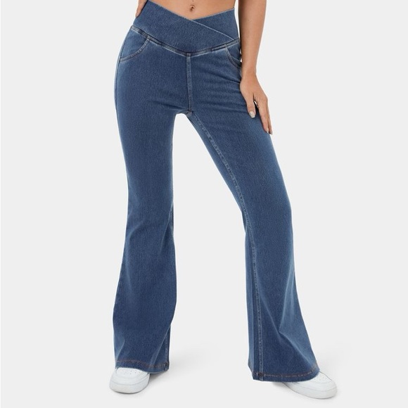 Halara High Waisted Crossover Flare Jean - Picture 2 of 7